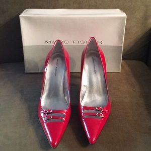 Marc Fisher Red Patent Pumps